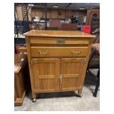 White Clad Rolling Kitchen Cart.; White Clad Rolling Kitchen Cart.;