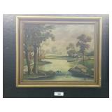 Signed Wolverton Oil On Canvas Landscape. Signed Wolverton Oil On Canvas Landscape.