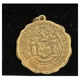 14k Gold Plated Great Seal Of New York Pendant. 14k Gold Plated Great Seal Of New York Pendant.