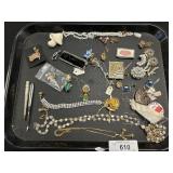 Tray Of Costume Jewelry, Bracelets, Earrings. Tray Of Costume Jewelry, Bracelets, Earrings.