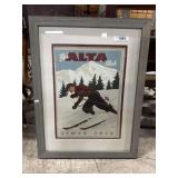 Framed Ski Alta Utah Resort Advertisement Print. Framed Ski Alta Utah Resort Advertisement Print.