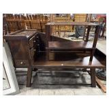 Mid Century Apothecary Bench, Hand Made Side Mid Century Apothecary Bench, Hand Made Side