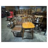 (7) Vtg Oak Side Chairs. (7) Vtg Oak Side Chairs.