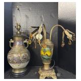 Art Nouveau Lamp, Asian Champlev� Table Lamp. Art Nouveau Lamp, Asian Champlev� Table Lamp.