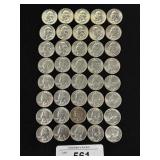 40 - 1961 90% Silver Washington Quarters. 40 - 1961 90% Silver Washington Quarters.