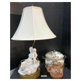 Figure Table Lamp, Mexico Tea Pot, Enamelware. Figure Table Lamp, Mexico Tea Pot, Enamelware.