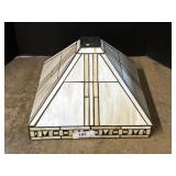 Art Deco Leaded Slag Glass Lamp Shade. Art Deco Leaded Slag Glass Lamp Shade.
