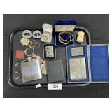 John Wayne Zippo Lighter, Rings, Cigarette Case. John Wayne Zippo Lighter, Rings, Cigarette Case.