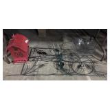 Pressed Metal Yard Decor and Birdhouse.