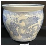 Blue & White Jardinaire Fishbowl Planter.