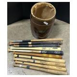 10 Baseball Bats w/ Eagle Keg Barrel.