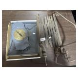 Cast Iron Collapsable Wine Rack, Clock.