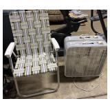 Folding Chair, 2 Fans.