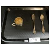 Sterling Silver Spoons and Mug.