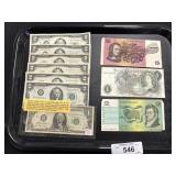 1963-95 2 Dollar Bills & 1963 Dollar Bill.