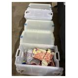 Ethnographic Fabric Decor & 5 Storage Totes.