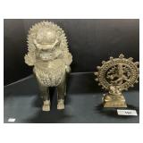 Brass Foo Dog and Shiva.