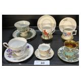 6 Porcelain Tea Cups & Saucers.