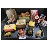 Tin Litho Wind Up Toys In Boxes.