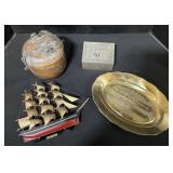 Copperplated Hammered Design Pot, Americana.