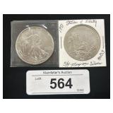 .999 Fine Silver 1993 Walking Liberty Dollar.