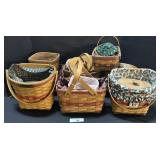 13 Various Longaberger Woven Wooden Baskets.