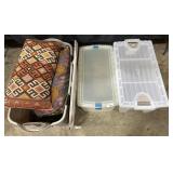 Large Pillows & 3 Storage Totes.