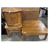 Wooden Coffee Table and End Tables.
