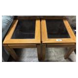 2 Glass Top End Tables.