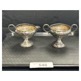 Sterling Silver Weighted Creamer & Sugar Bowl.