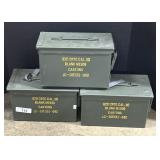 3 U.S. Military Metal Ammo Cans.