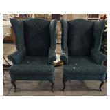 (2) Clean Winged Back Armchairs.