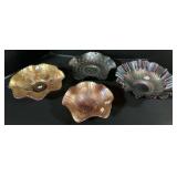 Set Of 4 Carnival Glass Bowls.