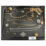 Costume Jewelry, Necklaces, Bracelets, Brooches.