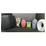 Six Assorted Glass & Ceramic Vases.