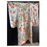 Floral & Bird Embroidered Japanese Kimono.