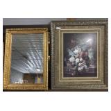 Gold Gilded Mirror, Framed Print.