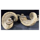 2 Ram Horn Candlesticks.