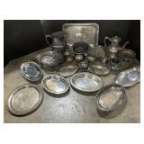 23 Pieces Of Dinnerware Silver Plated.