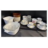 Corning Ware Dish & Sauce maker.