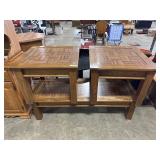 Parquet Style Top Coffee Table, 2 End Tables.