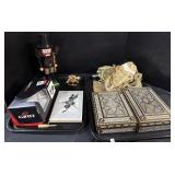 2 Moorish Boxes, Seagrass/Wicker Shoes.