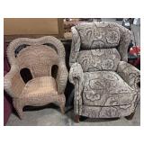 Wicker Chair, Reclining Chair.