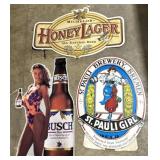 Beer Advertising Signs (Busch, St Pauli Girl).