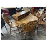 Solid Oak Dining Table & (6) Chairs.