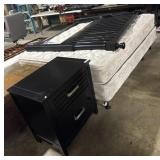 Clean Queen Serta Bed, Slatted Black Headboard &