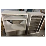 Mid Century Blonde Oak Media Cabinets.