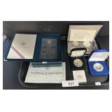 2 - 1 Troy Oz Silver Rounds, USA & British Coin