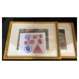 2 Framed Eisen Woodblock Prints C 1840.