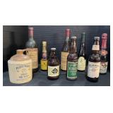 9 Bottles & Jug Of Whiskey & Wine.